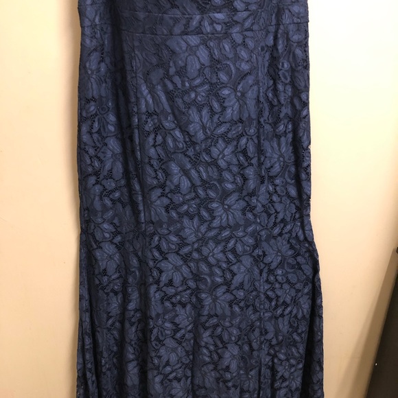 Xscape Womens Navy Lace Formal Gown Plus 22W - Picture 9 of 9